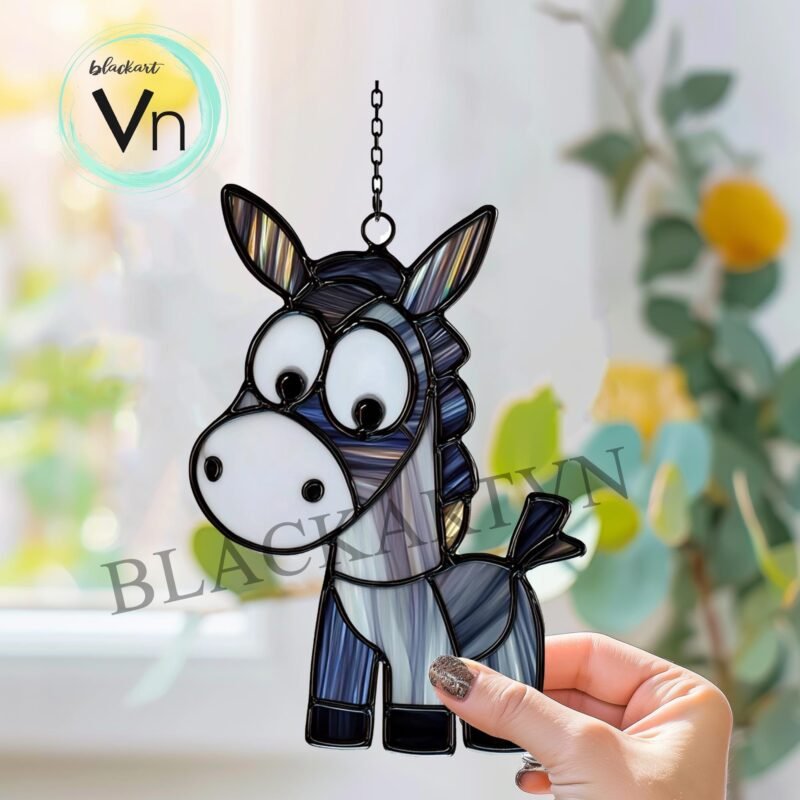 Digital Download  PATTERNS  Donkey  T01 Stained glass - Image 2