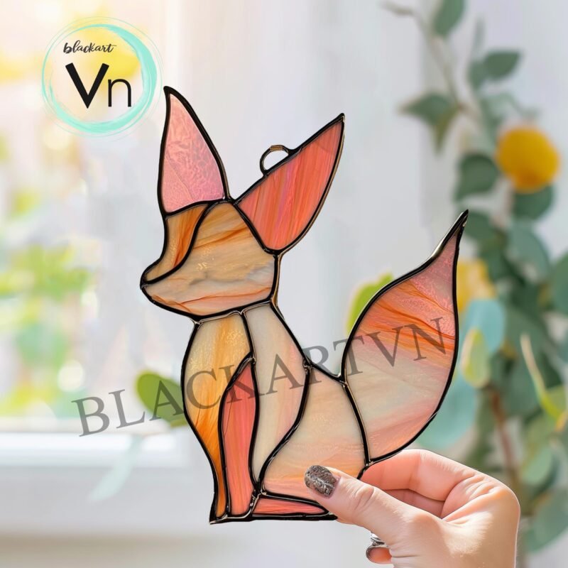 Digital Download Fox T06 , Modern Suncatcher, Diy Stained Glass,Window Hanging Decor. - Image 2