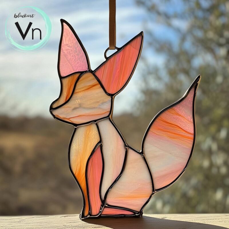 Digital Download Fox T06 , Modern Suncatcher, Diy Stained Glass,Window Hanging Decor.