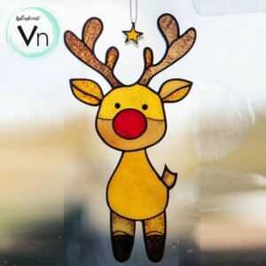 Digital Download Reindeer Suncatcher T01 Stained Glass Pattern, Modern Suncatcher, Diy Stained Glass