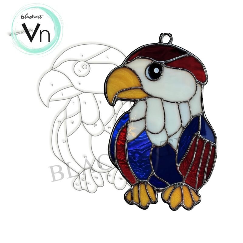 Digital Download bald eagle T01 ,Stained Glass Pattern,Modern Suncatcher,Diy Stained Glass,Easy art Hobby License Beginner to Intermediate - Image 4