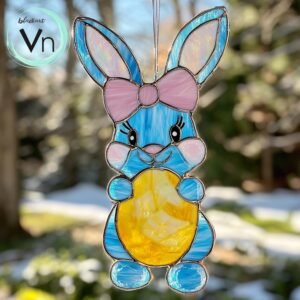 Stained Glass Rabbit  Digital Download Easter Bunny T03 Stained Glass Pattern , Diy Stained Glass, Easter Window Decor, Sun Catcher