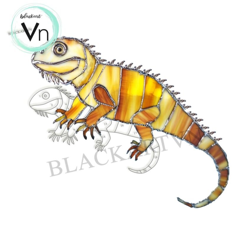 Digital Download Bearded dragons,  Stained Glass Pattern - Image 4