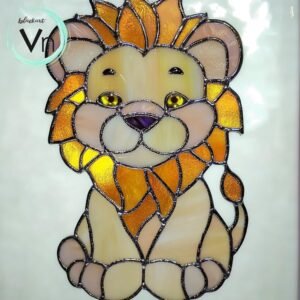Digital Download Stuffed Lion-Stained Glass Suncatcher Pattern  ,  Stained Glass Pattern