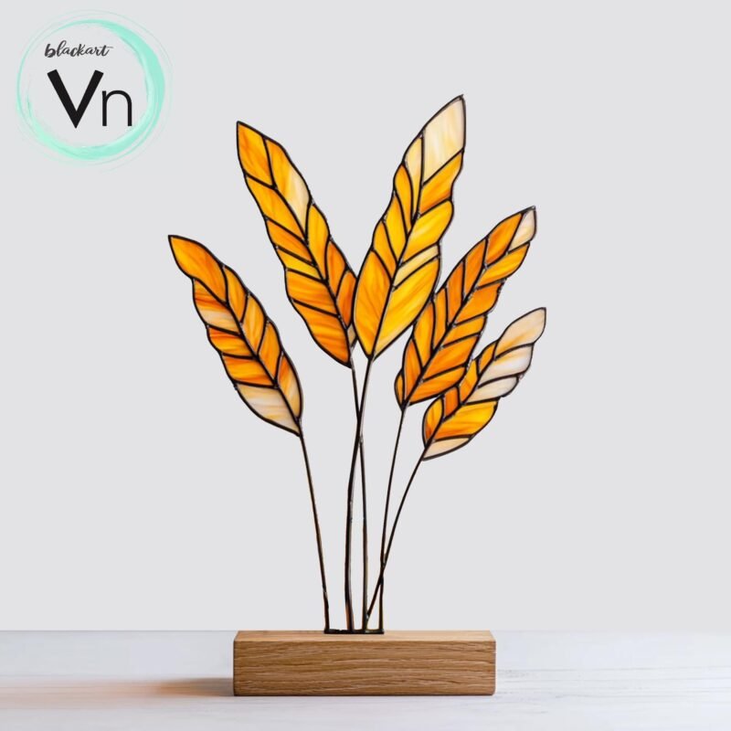 Digital Download Pdry wheat T01 Stained Glass Suncatcher, Modern Suncatcher, Diy Stained Glass