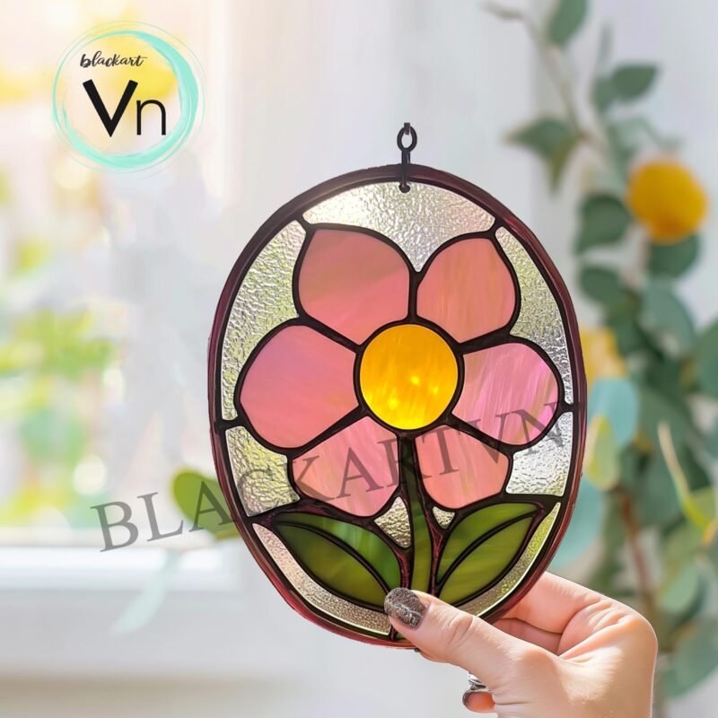 Digital Download Flower Minis Stained Glass Pattern, Modern Suncatcher, Diy Stained Glass - Image 2