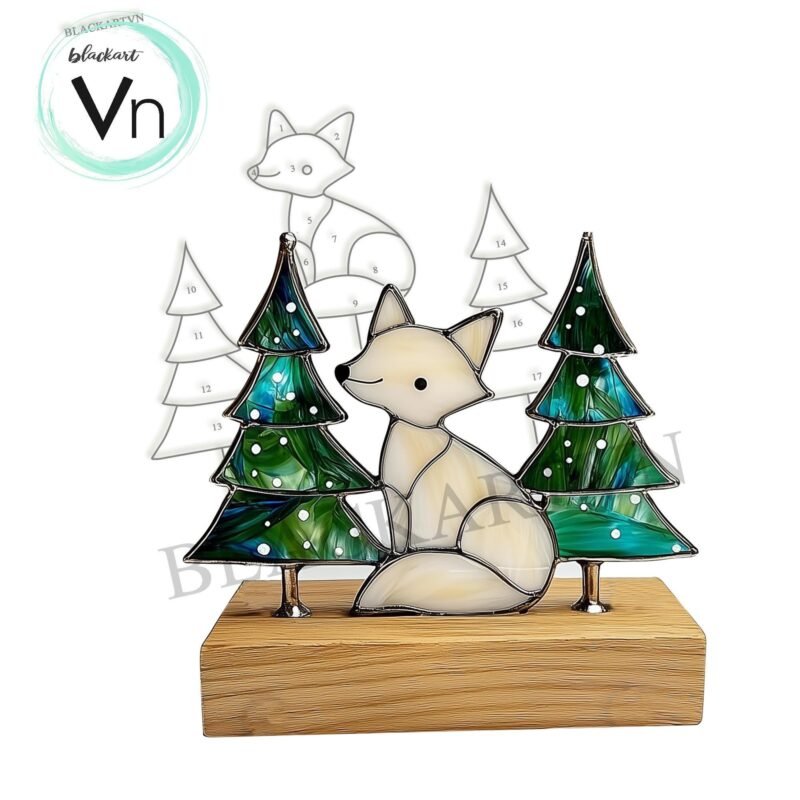 Digital Download Pan's Forest Glass Stand, Stained Glass Pattern, Modern Suncatcher, Diy , Stained Glass Windows , Christmas. - Image 2