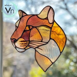 Digital Download Panthera  Pattern T01  , Modern Suncatcher, Diy Stained Glass,Window Hanging Decor.