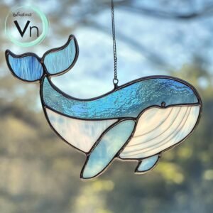 Digital Download whale T03 ,Stained Glass Pattern,Modern Suncatcher,Diy Stained Glass,Easy art Hobby License Beginner to Intermediate