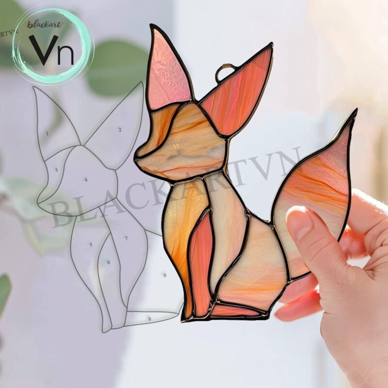 Digital Download Fox T06 , Modern Suncatcher, Diy Stained Glass,Window Hanging Decor. - Image 3