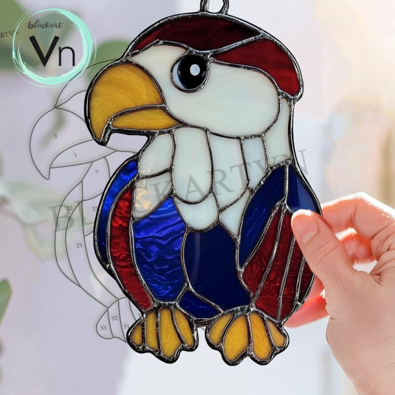 Digital Download bald eagle T01 ,Stained Glass Pattern,Modern Suncatcher,Diy Stained Glass,Easy art Hobby License Beginner to Intermediate - Image 3