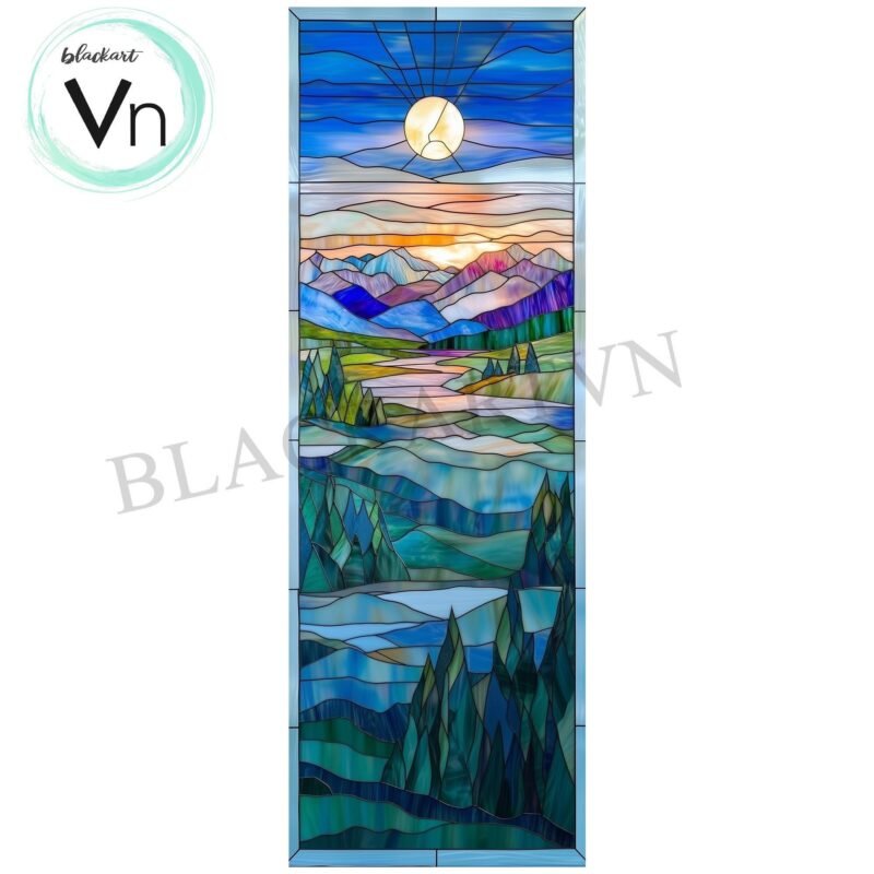 Digital File for Window Film | UV Blocking Stained Glass Pattern | Printable Window Decal 20x65 inch custom size - Image 3