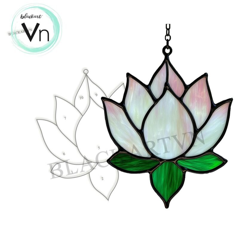 Digital Download Pattern Lotus Flower Suncatcher Stained Glass Pattern, Modern Suncatcher, Diy Stained Glass - Image 4