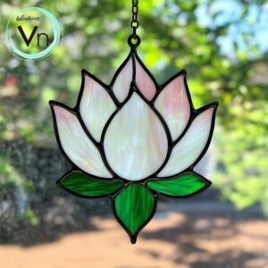 Digital Download Pattern Lotus Flower Suncatcher Stained Glass Pattern, Modern Suncatcher, Diy Stained Glass