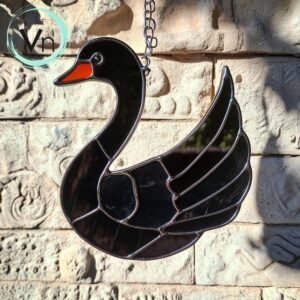 DIGITAL DOWNLOAD pattern  Black Swan T01 Stained Glass Pattern, Modern Suncatcher, Diy Stained Glass,  Beginner