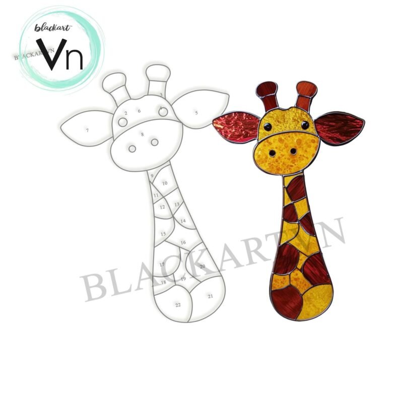 Digital Download Giraffe T01, Stained Glass Pattern Modern Suncatcher Diy Easy art Hobby License Beginner to Intermediate stain glass - Image 4