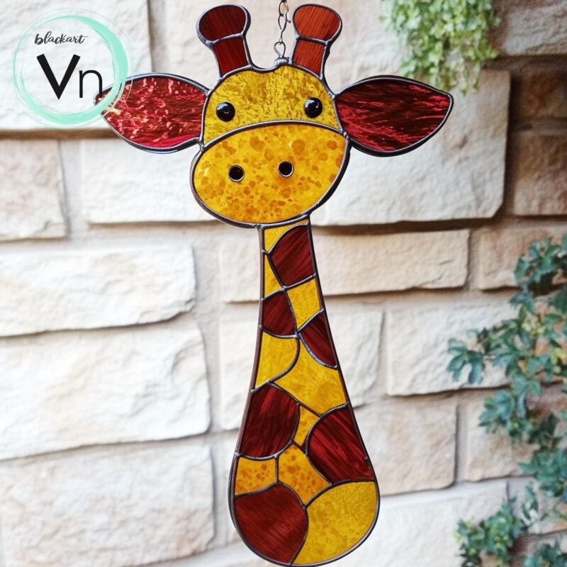 Digital Download Giraffe T01, Stained Glass Pattern Modern Suncatcher Diy Easy art Hobby License Beginner to Intermediate stain glass