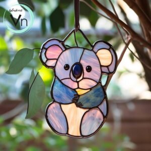 Digital Download Koala Bear T01 Stained Glass Pattern, Modern Suncatcher, Diy Stained Glass