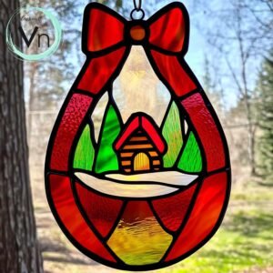 Digital Download PATTERN - winter in stained glass  , Modern Suncatcher, Diy Stained Glass