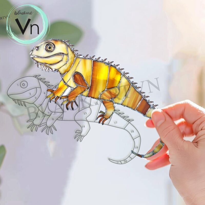Digital Download Bearded dragons,  Stained Glass Pattern - Image 3