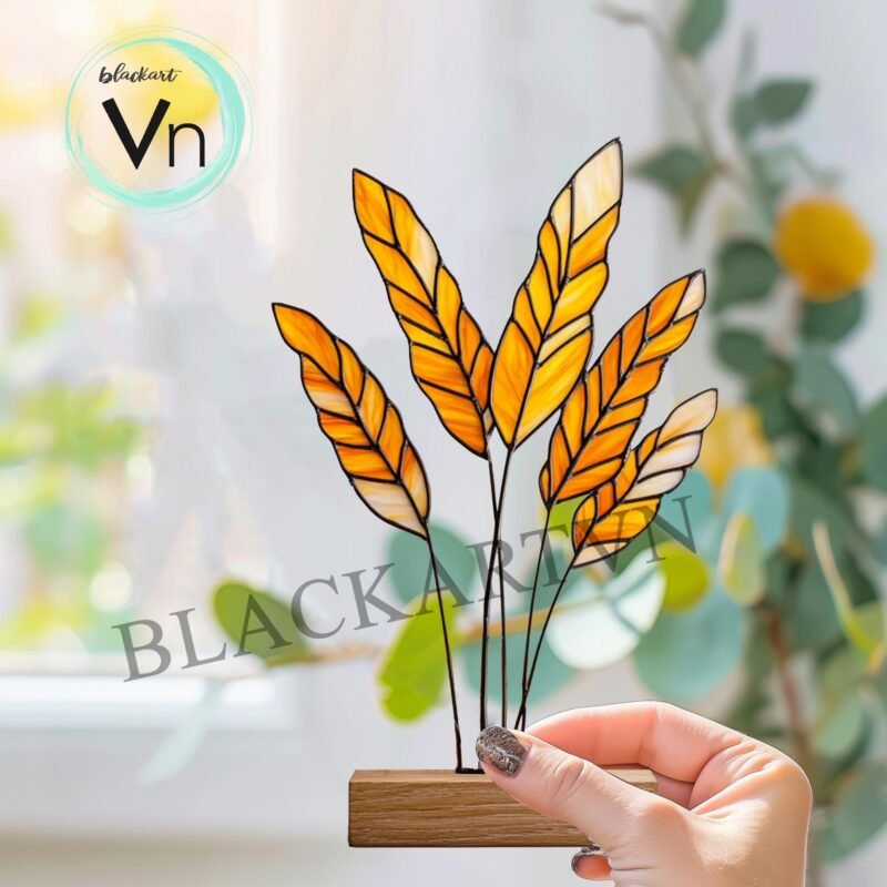 Digital Download Pdry wheat T01 Stained Glass Suncatcher, Modern Suncatcher, Diy Stained Glass - Image 2