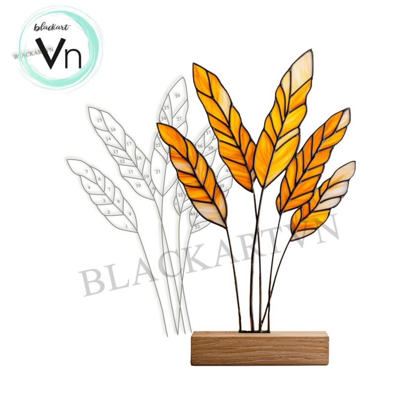 Digital Download Pdry wheat T01 Stained Glass Suncatcher, Modern Suncatcher, Diy Stained Glass - Image 4