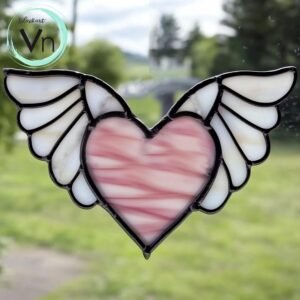 Digital Download Pattern- Heart with Wings Stained Glass Suncatcher, Modern Suncatcher, Diy Stained Glass
