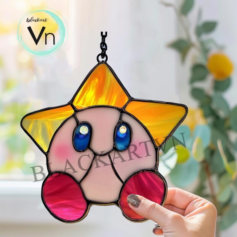 Digital Download Stained Glass-   Star cute T01 , Modern Suncatcher, Diy Stained Glass - Image 2