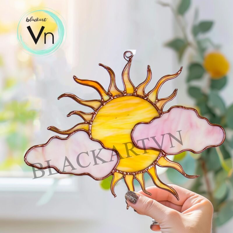 Digital Download sunrise Stained Glass Pattern, Modern Suncatcher, Diy Stained Glass - Image 2