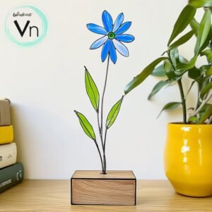 Digital Download Chicory flower T01 Stained Glass Pattern, Modern Suncatcher, Diy Stained Glass