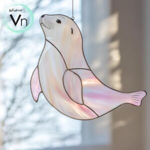 Digital Download Seal Suncatcher Stained Glass Pattern, Modern Suncatcher, Diy Stained Glass
