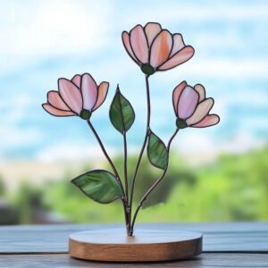 Digital Download Magnolia Stained Glass Pattern, Modern Suncatcher, Diy Stained Glass