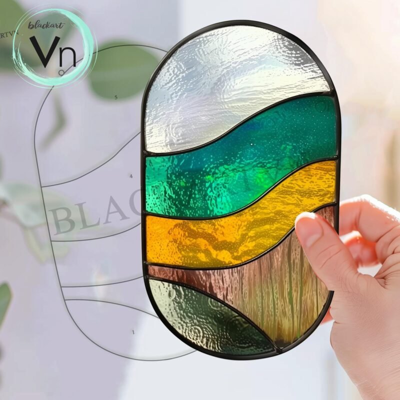 Digital Download Modern stained glass hanging, Mini Stained Glass Panels, Stained Glass Patterns, Digital Downloads, Easy Patterns T01 - Image 3