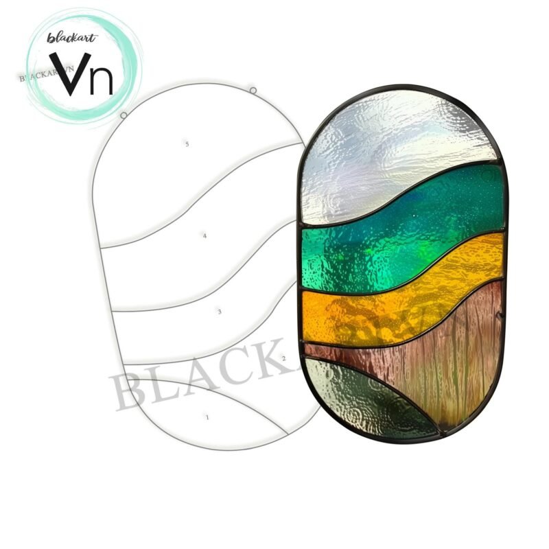 Digital Download Modern stained glass hanging, Mini Stained Glass Panels, Stained Glass Patterns, Digital Downloads, Easy Patterns T01 - Image 4