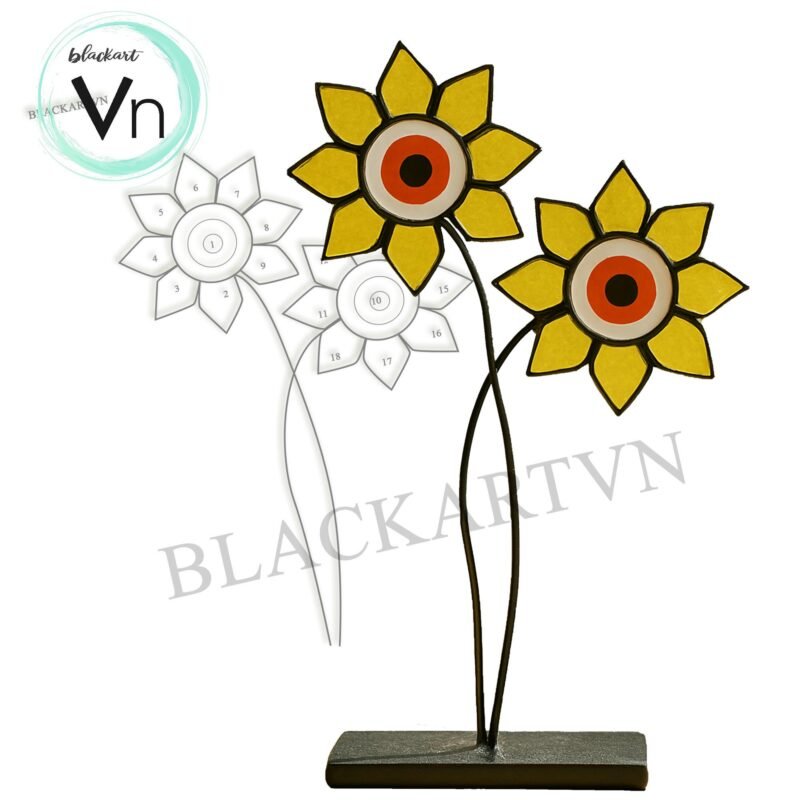 Digital Download Halloween Glass Flower Eye Ornament  , Modern Suncatcher, DIY Stained Glass, Stained Glass Moon, Stained glass flower - Image 4
