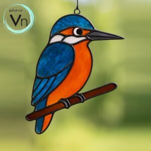Digital Download Kingfisher  ,  Stained Glass Pattern Modern Suncatcher Diy Easy art Hobby License Beginner to Intermediate stain glass