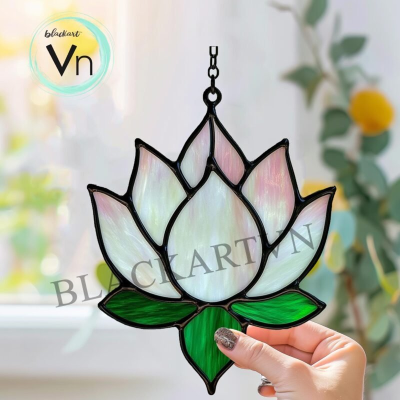 Digital Download Pattern Lotus Flower Suncatcher Stained Glass Pattern, Modern Suncatcher, Diy Stained Glass - Image 2