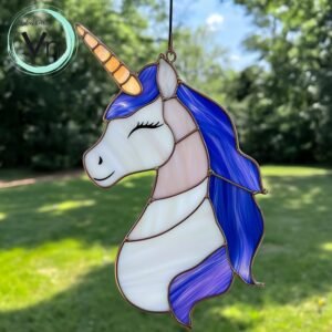 Digital Download Unicorn  Stained Glass Pattern, Modern Suncatcher, Diy Stained Glass,Easy art Hobby License Beginner to Intermediate