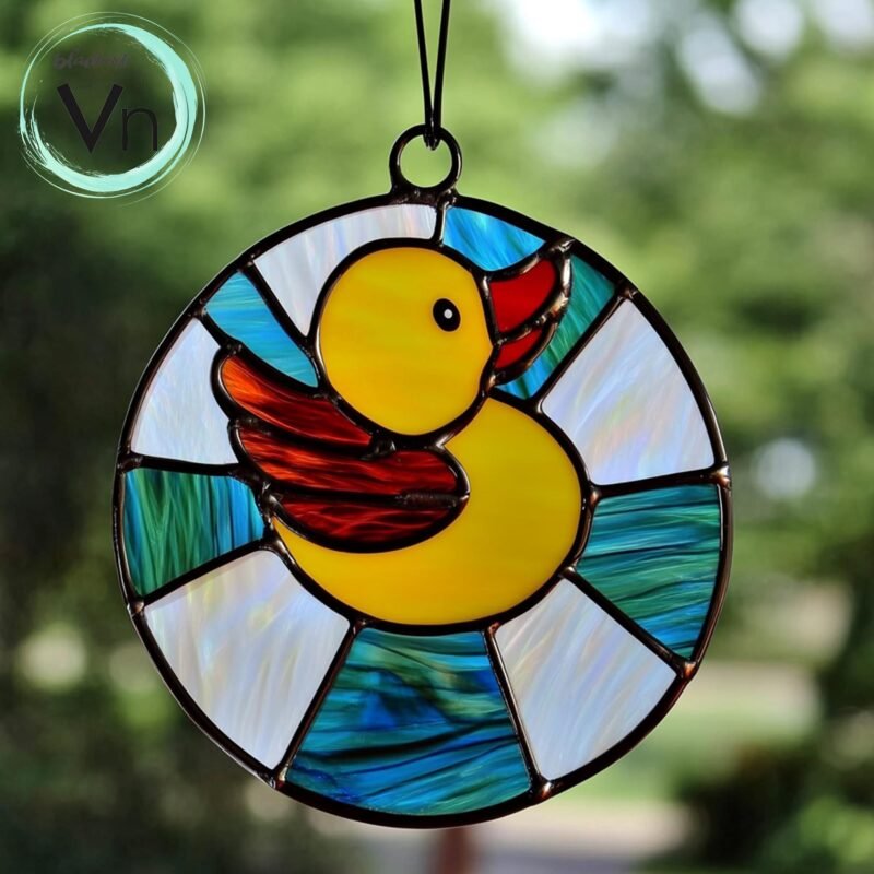 DIGITAL DOWNLOAD pattern  Stained glass suncatcher Bathing duck, Modern Suncatcher, Diy Stained Glass,  Beginner