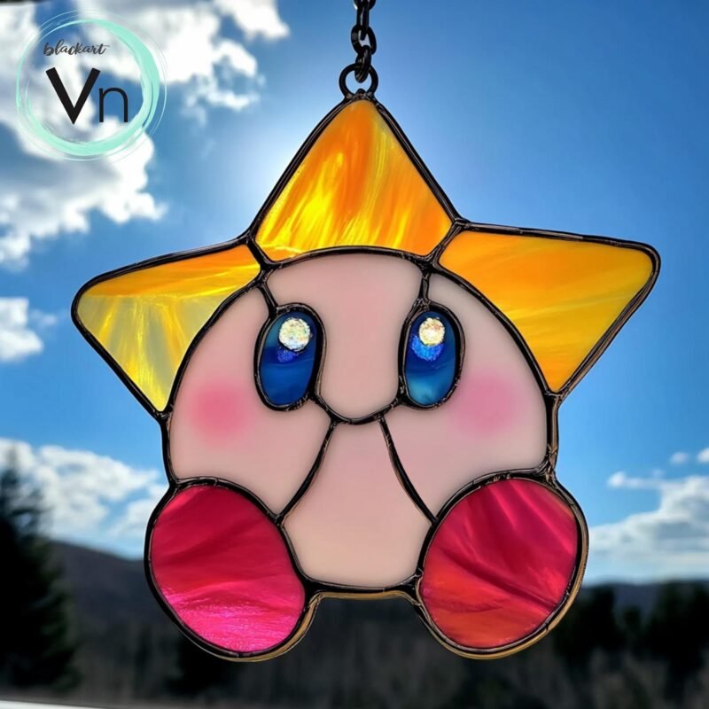 Digital Download Stained Glass-   Star cute T01 , Modern Suncatcher, Diy Stained Glass
