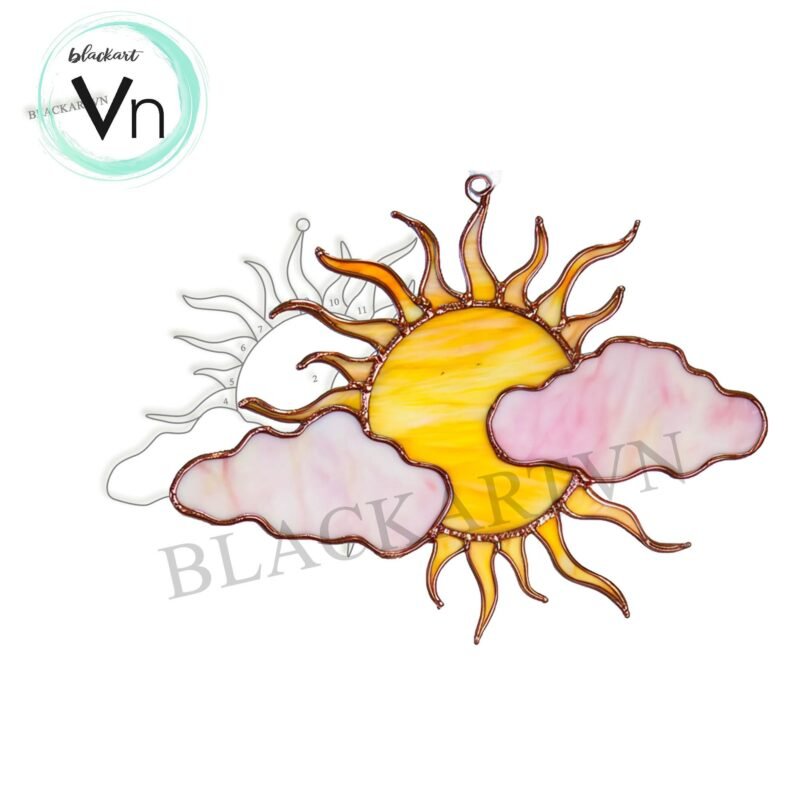 Digital Download sunrise Stained Glass Pattern, Modern Suncatcher, Diy Stained Glass - Image 4