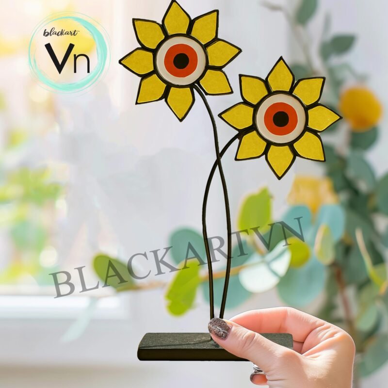 Digital Download Halloween Glass Flower Eye Ornament  , Modern Suncatcher, DIY Stained Glass, Stained Glass Moon, Stained glass flower - Image 2