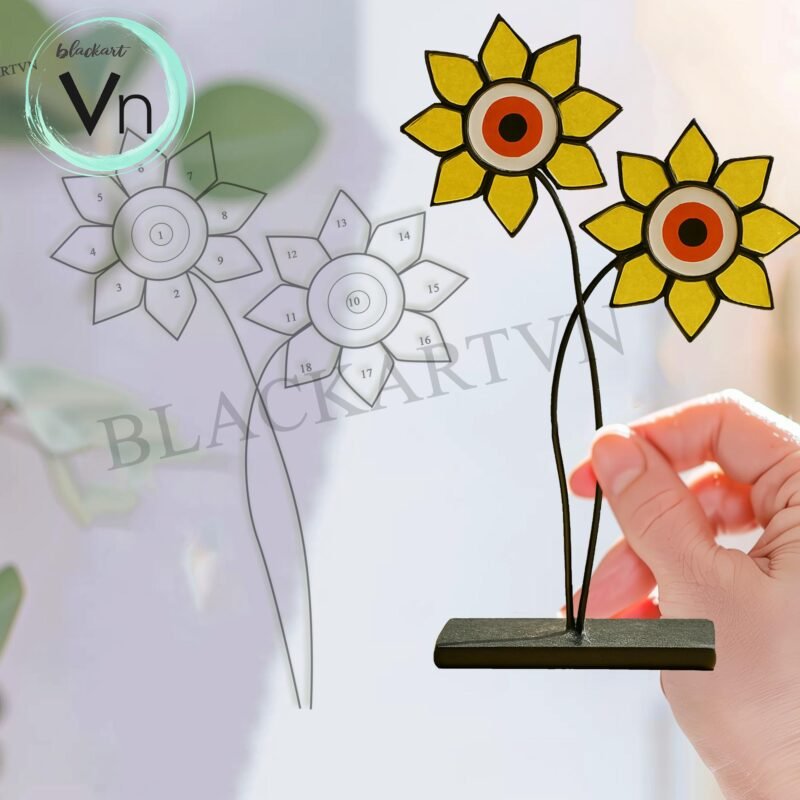 Digital Download Halloween Glass Flower Eye Ornament  , Modern Suncatcher, DIY Stained Glass, Stained Glass Moon, Stained glass flower - Image 3