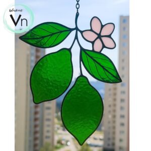 Digital Download Lemon Stained Glass Pattern, Modern Suncatcher, Diy Stained Glass