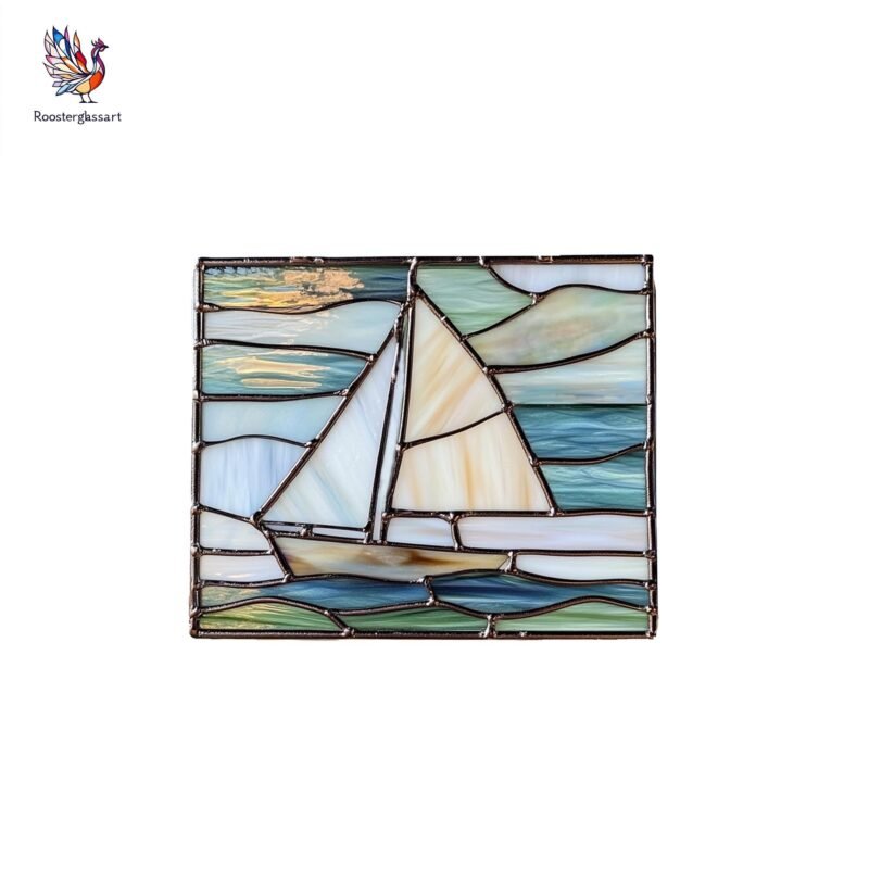 Digital Download Stained Glass Sailboat Pattern, Stained Glass Pattern, Modern Suncatcher, DIY Stained Glass - Image 3