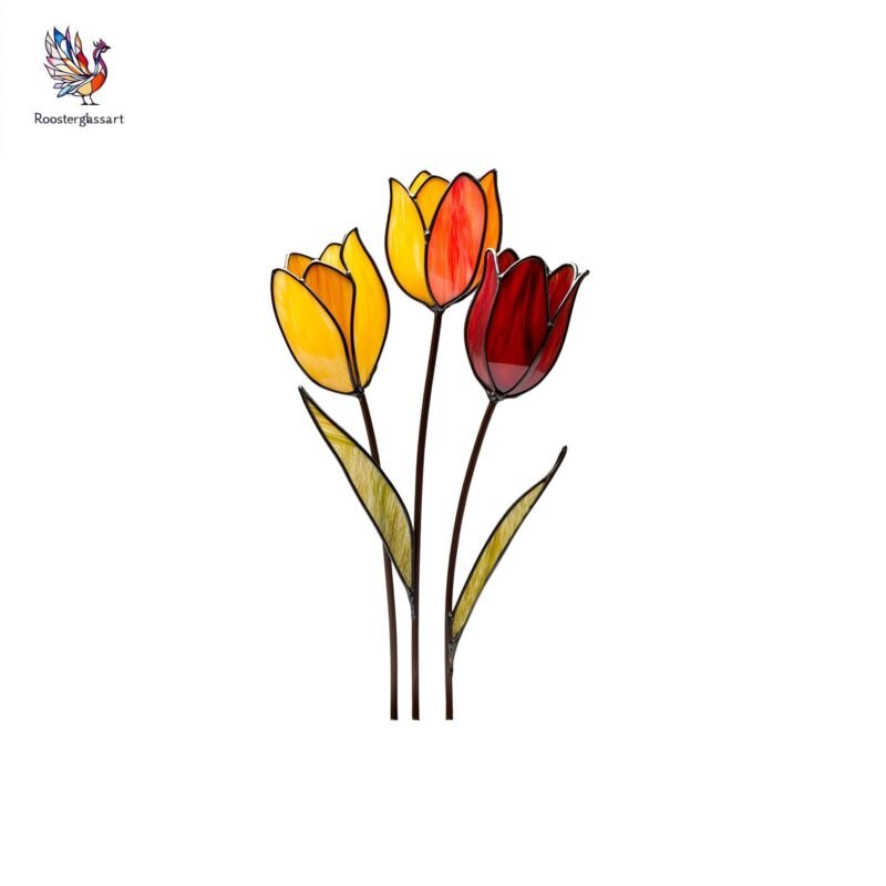 Digital Download Stained Glass Tulip Pattern, Stained Glass Pattern, Modern Suncatcher, DIY Stained Glass - Image 3