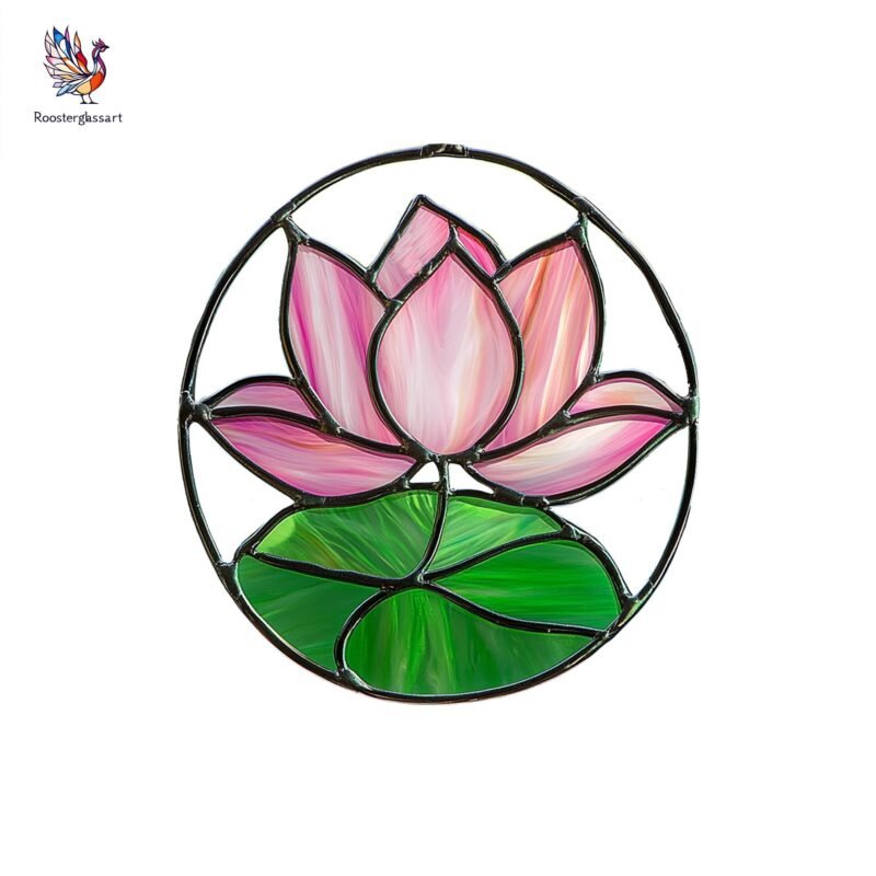 Digital Download Stained Glass Lotus Pattern, Stained Glass Pattern, Modern Suncatcher, DIY Stained Glass - Image 3