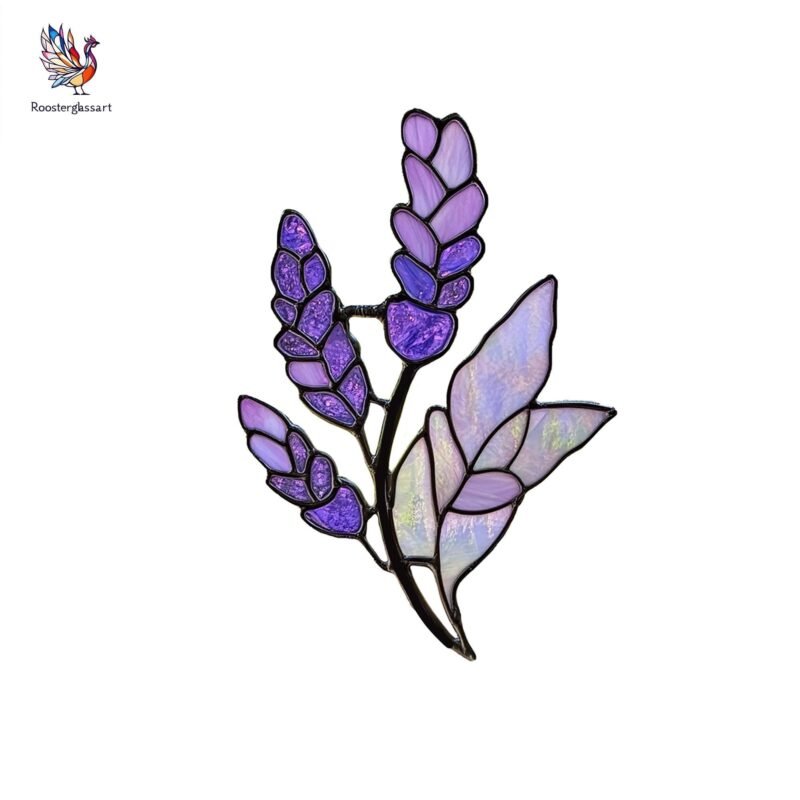 Digital Download Stained Glass Lavender Pattern, Stained Glass Pattern, Modern Suncatcher, DIY Stained Glass - Image 3