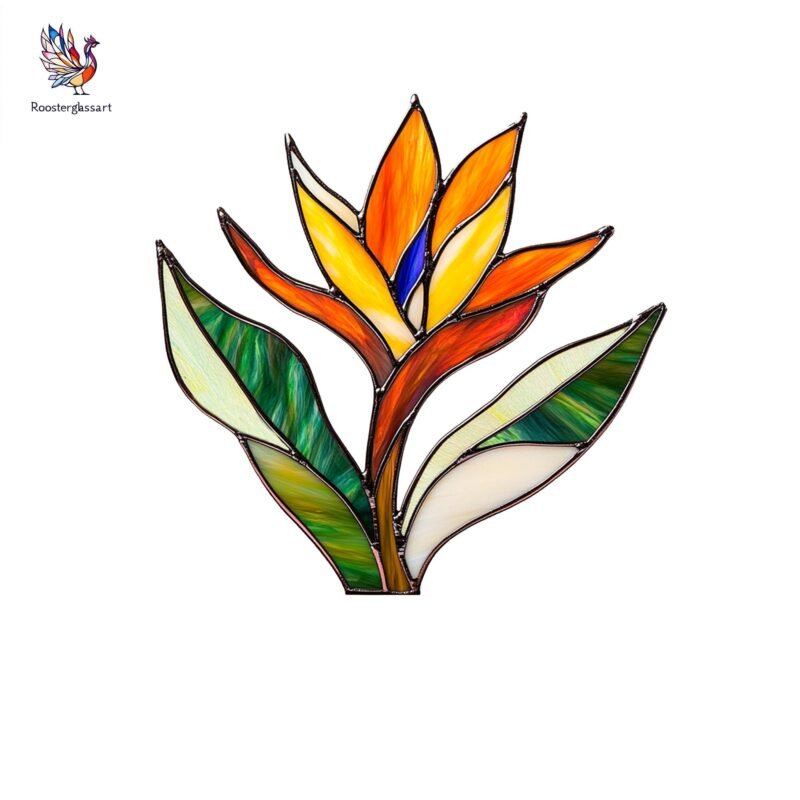 Digital Download Stained Glass Paradise flower Pattern, Stained Glass Pattern, Modern Suncatcher, DIY Stained Glass - Image 3
