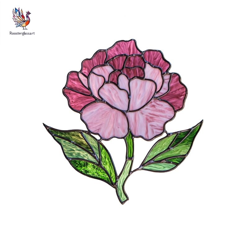 Digital Download Stained Glass Blooming Pink Pattern, Stained Glass Pattern, Modern Suncatcher, DIY Stained Glass - Image 3